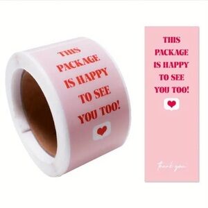 100pcs/roll “This Package Is Happy To See You Too” Stickers